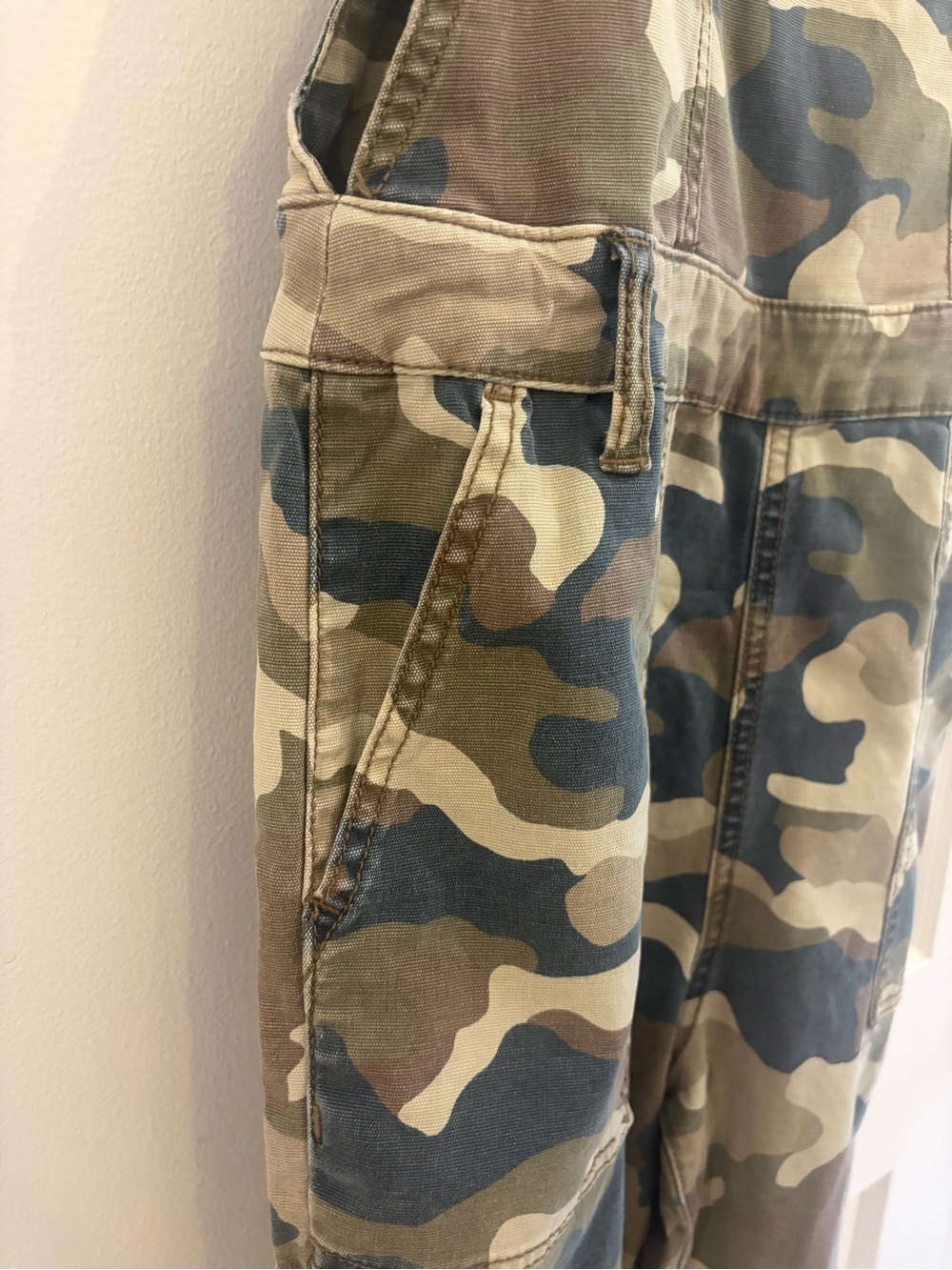 Anthropologie Camouflage Utility Overalls - Green, Blue, Tan - Picture 4 of 6